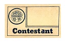 Contestant paper name sticker